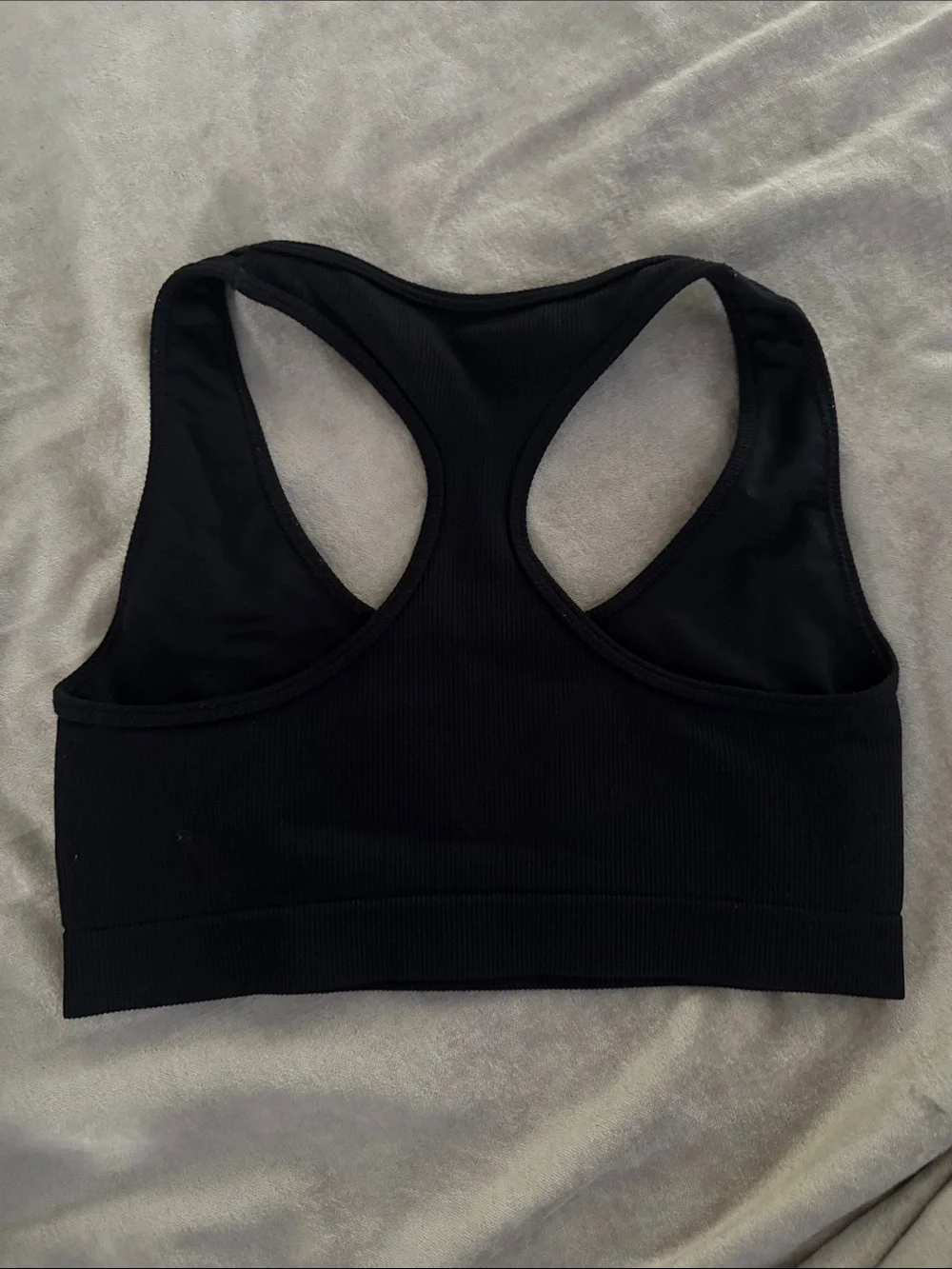 ALO Yoga Black Ribbed Racerback Sports Bra